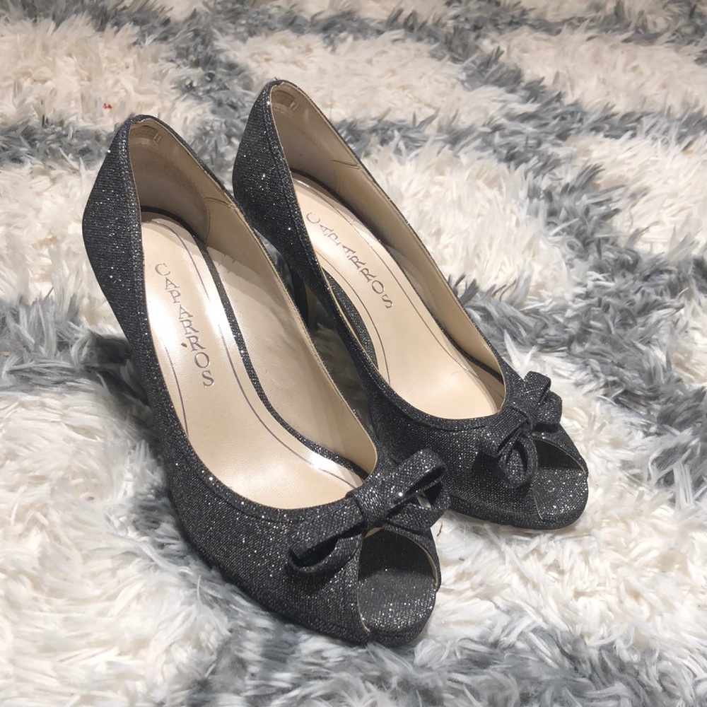 Steel grey high heels